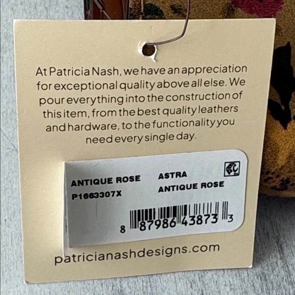 Patricia Nash Astra Antique Rose Floral  Leather Bi Fold Wallet Tan Purple - Picture 8 of 8